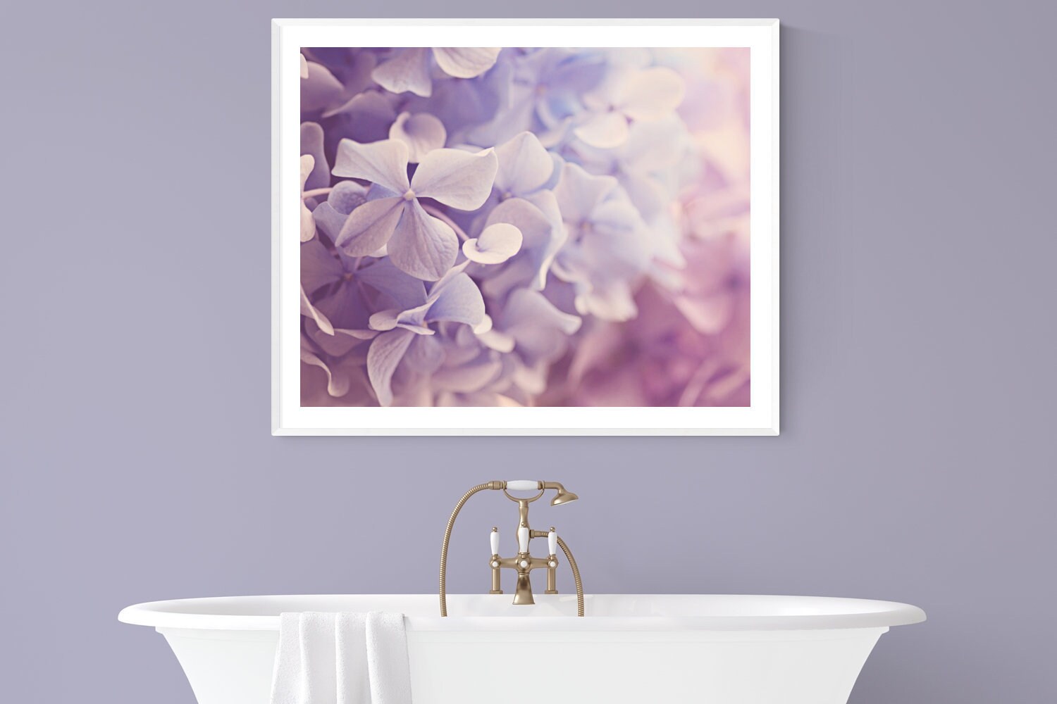 Hydrangeas purple bathroom wall art floral wall decor flower Etsy