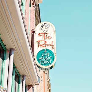 Nashville photography Tin Roof sign print bar wall decor music city country music art travel print airbnb apartment new home gift artwork image 2