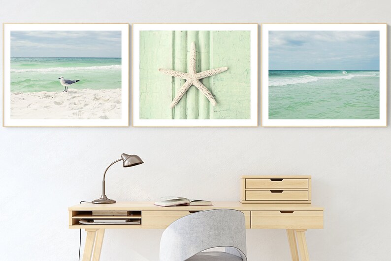 Beach Wall Art Set of 3 Prints Coastal Decor Ocean Photography Etsy