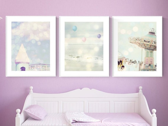 Toddler Girl Princess Art Wall Decor Art Set Of 3 Prints Pastel Girl Nursery Wall Art Little Girl Bedroom Above Crib Decor Girl Princess Art