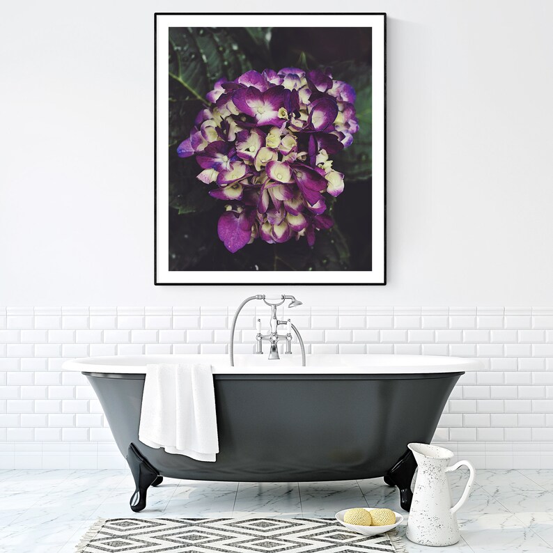 Floral bathroom art nature photography flowers hydrangeas Etsy