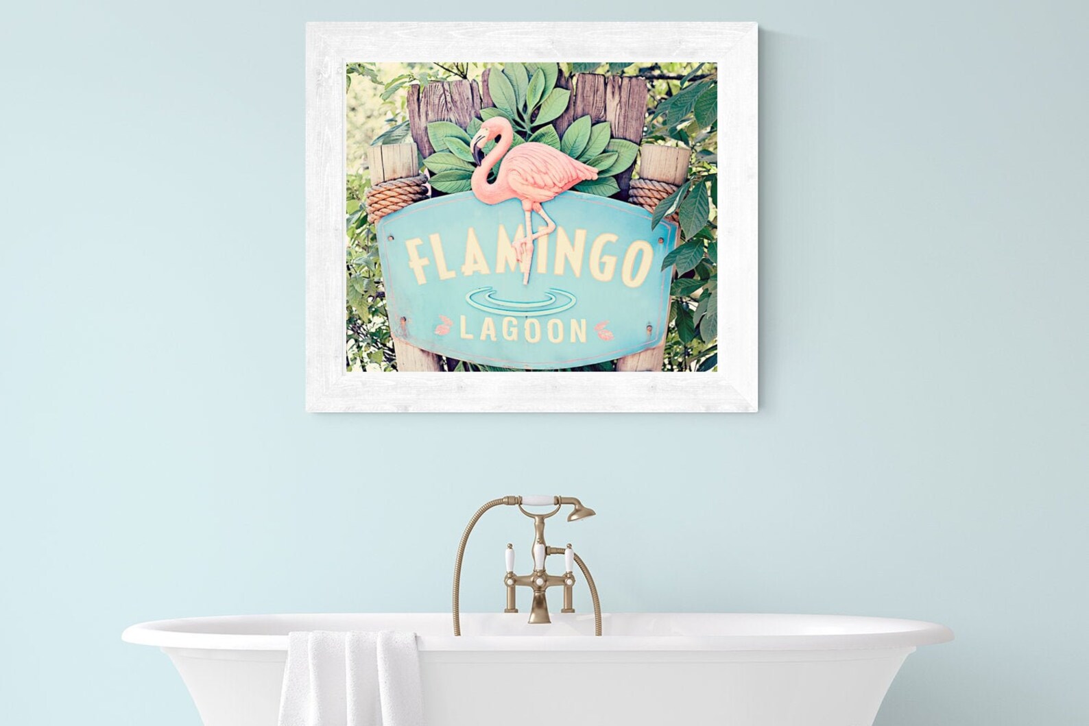Flamingo prints bathroom art flamingo decor sign | Etsy