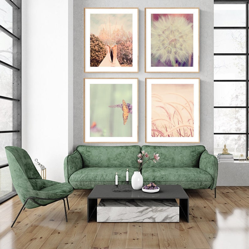 Nature Photos Boho Wall Decor Set Of 4 Prints Image 0