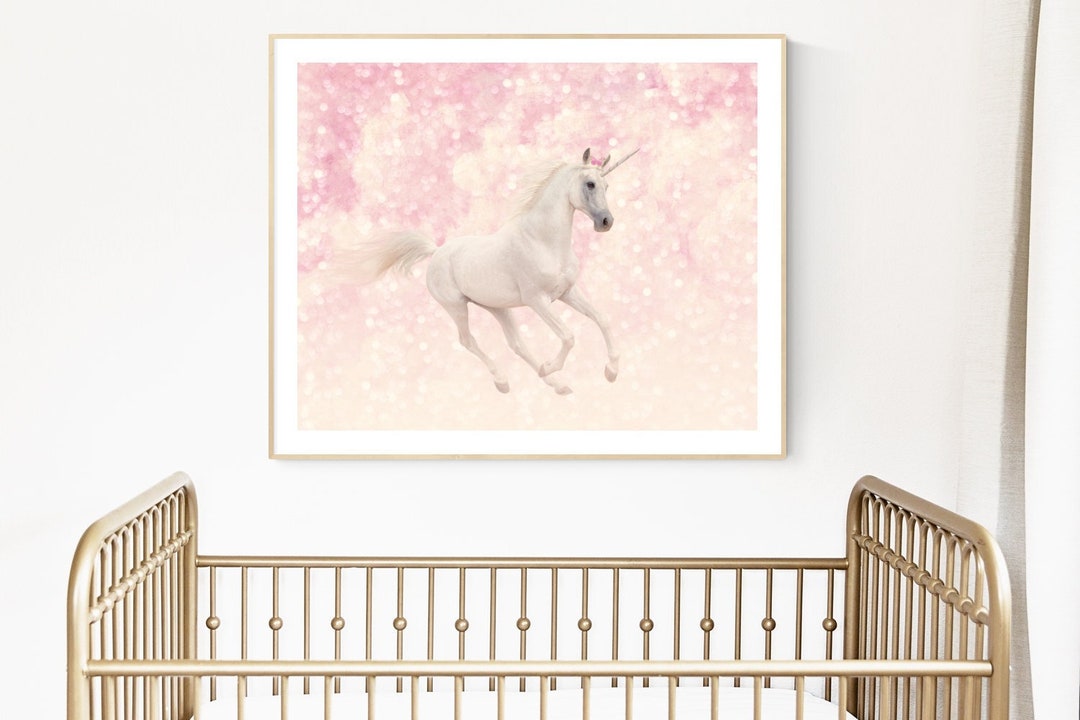 Unicorn Photo Art Print Girls Room Wall Decor Pink Girly - Etsy