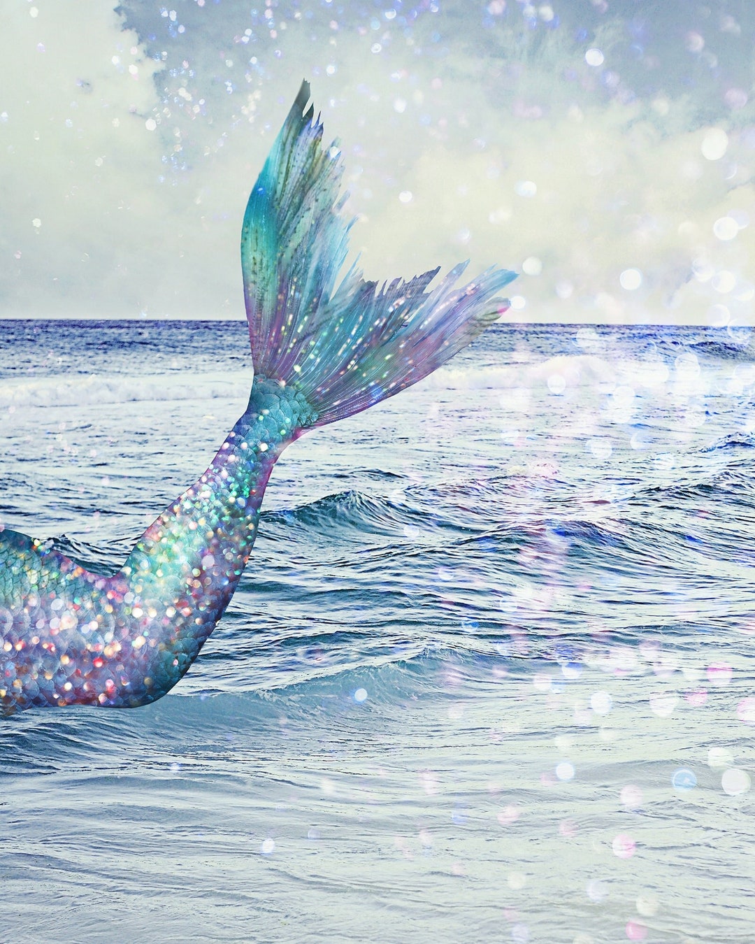 Mermaid Decor Girl Bedroom Prints Little Girl Room Mermaid Bathroom ...