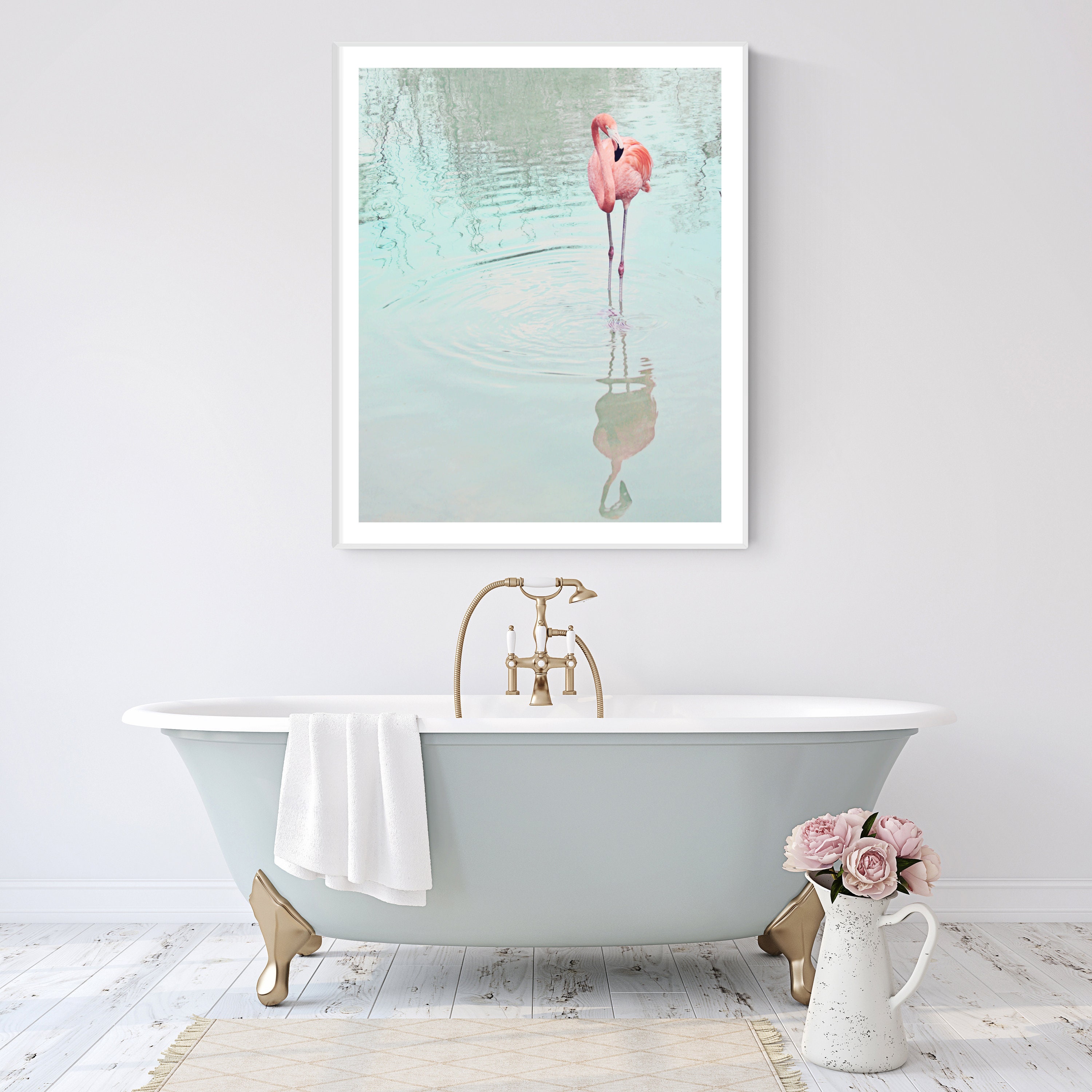 Flamingo Print Girl Nursery Decor Tropical Wall Art Beach House Decor Pastel Beach Decor Flamingo Photo Pink Flamingo Art Wall Art