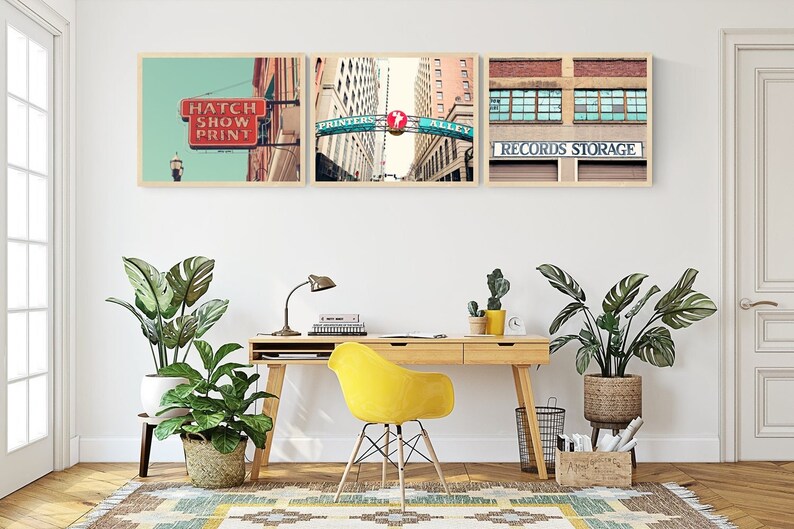 Nashville Wall Art Set of 3 Nashville Prints City Wall Art Etsy