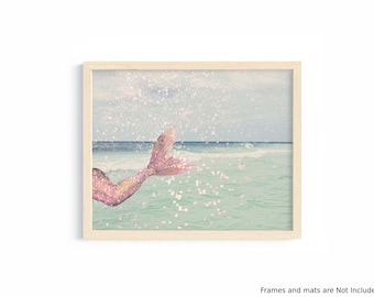 Mermaid Nursery Wall Art | Whimsical Ocean Art for Baby Girl Room