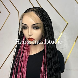Shade Adu Cornrow All-Back Cornrow Ghana Braided Wig Weave Cornrow Braided Wig Medium Sized Braids Simple Cornrow Wig Handmade Wigs