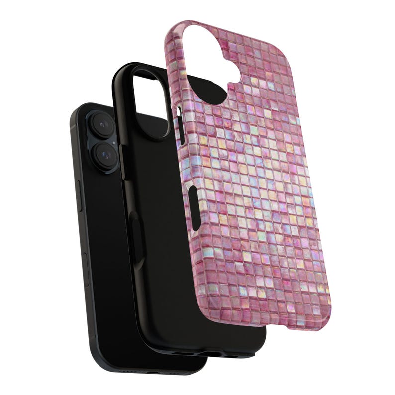 Iridescent Pink Mosaic Tile Phone Case | Dual Layer Protection image 15