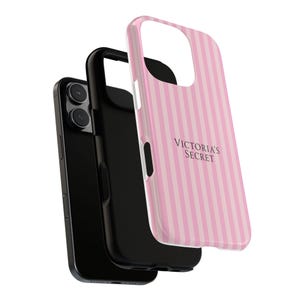 Victoria's Secret Pink Stripe Phone Case, Protective Glossy/Matte Finish image 4