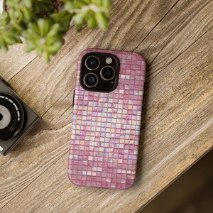 Iridescent Pink Mosaic Tile Phone Case | Dual Layer Protection image 12