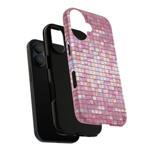 Iridescent Pink Mosaic Tile Phone Case | Dual Layer Protection image 19