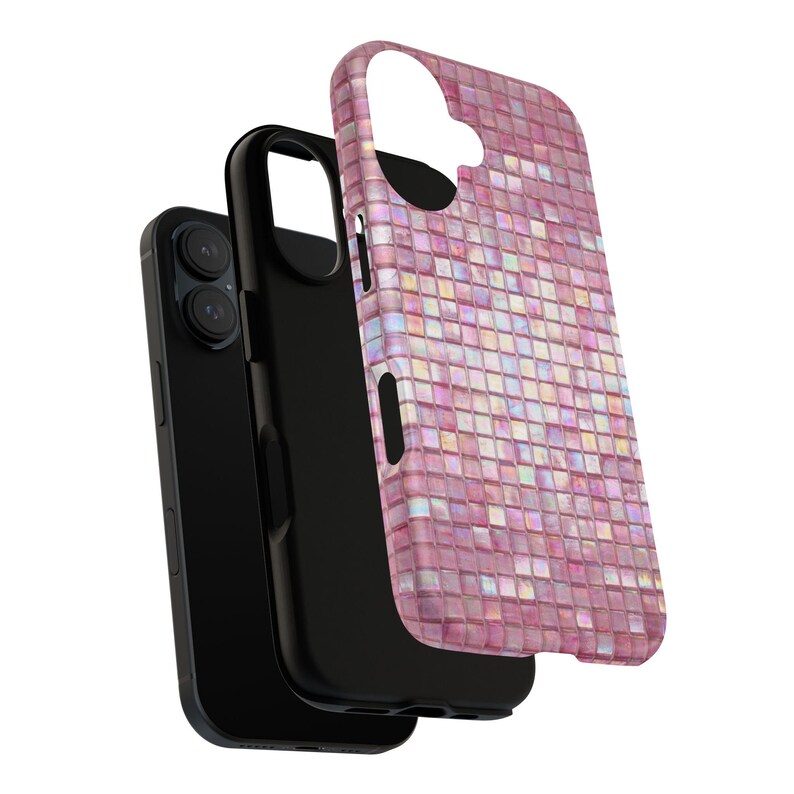Iridescent Pink Mosaic Tile Phone Case | Dual Layer Protection image 19