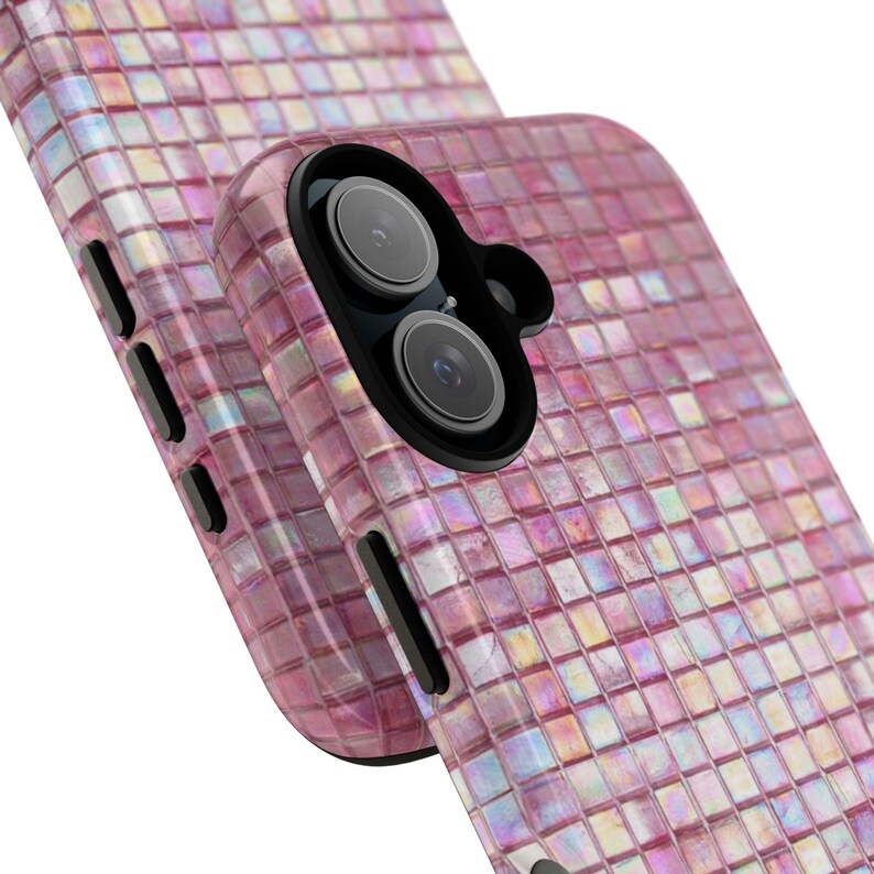 Iridescent Pink Mosaic Tile Phone Case | Dual Layer Protection image 14