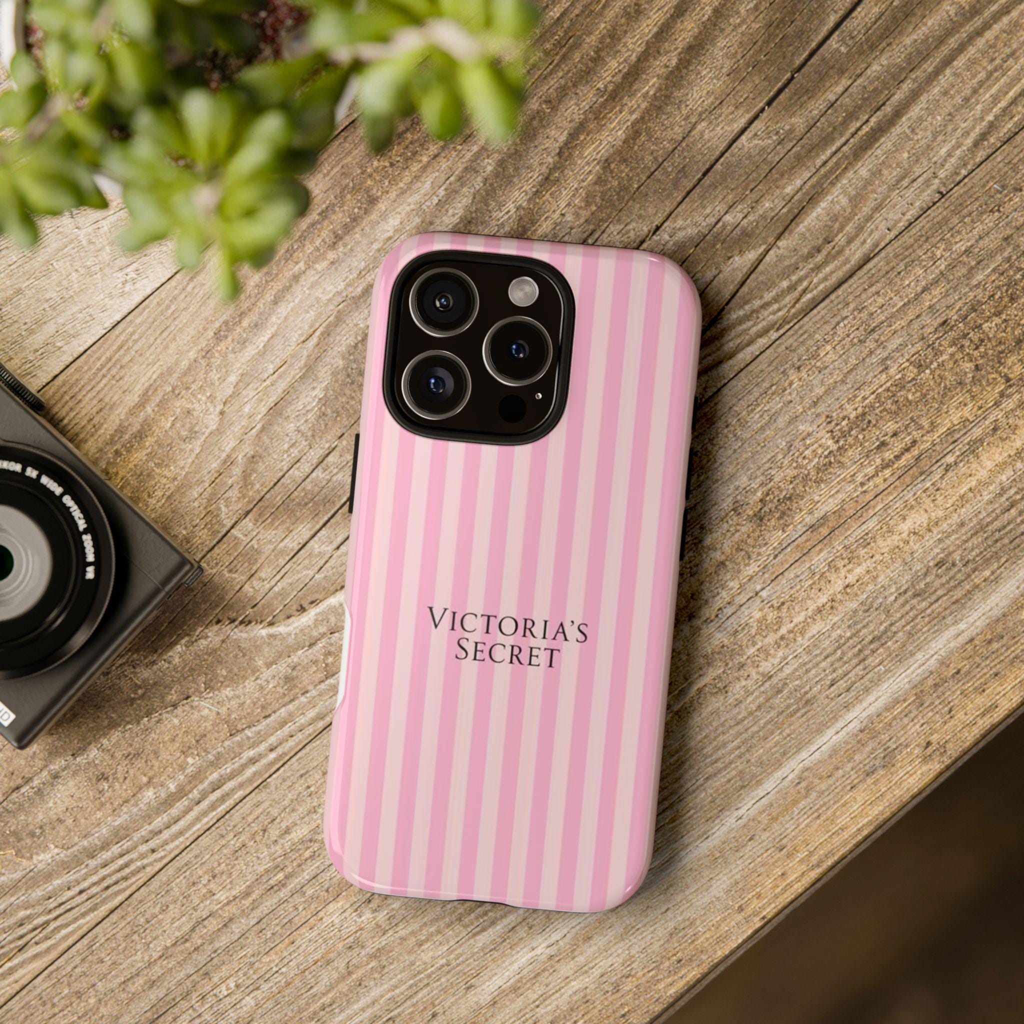 Victoria's Secret Pink Stripe Phone Case, Protective Glossy/matte