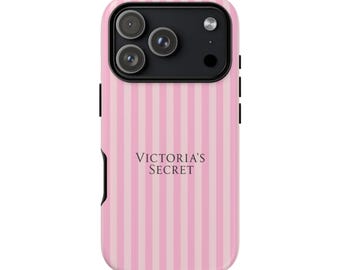 Victoria's Secret Pink Stripe Phone Case, Protective Glossy/Matte Finish