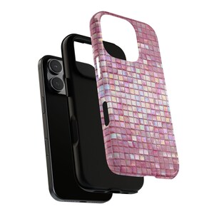 Iridescent Pink Mosaic Tile Phone Case | Dual Layer Protection image 7