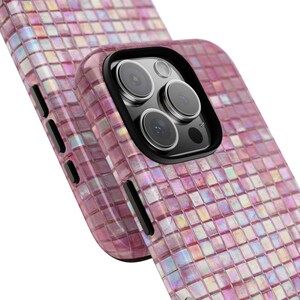 Iridescent Pink Mosaic Tile Phone Case | Dual Layer Protection image 6