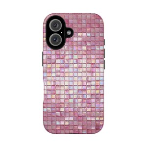 Iridescent Pink Mosaic Tile Phone Case | Dual Layer Protection image 17