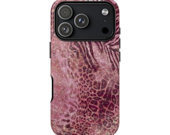 Pink Zebra Leopard Phone Case | Tough iPhone Case, Slim Dual-Layer Protection
