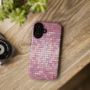 Iridescent Pink Mosaic Tile Phone Case | Dual Layer Protection image 20