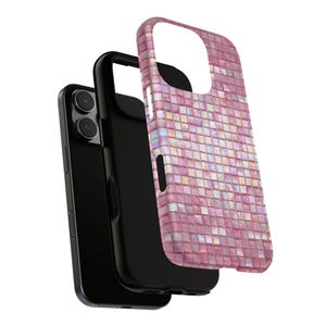 Iridescent Pink Mosaic Tile Phone Case | Dual Layer Protection image 11