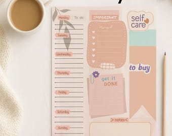 Cozy Weekly Planner for Moms,Self Care and Productivity Printable,Instant Download
