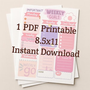 Weekly Planner /Cozy Page/Busy Mom Planner/PDF Printable/Instant Download image 1