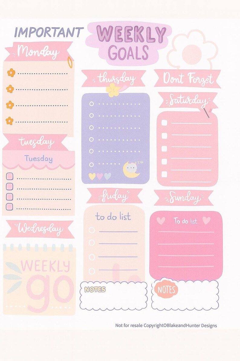 Weekly Planner /Cozy Page/Busy Mom Planner/PDF Printable/Instant Download image 8