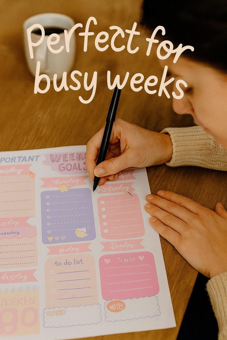 Weekly Planner /Cozy Page/Busy Mom Planner/PDF Printable/Instant Download image 9
