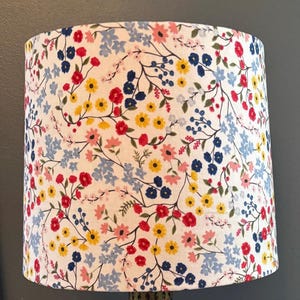 Floral fabric covered lampshade