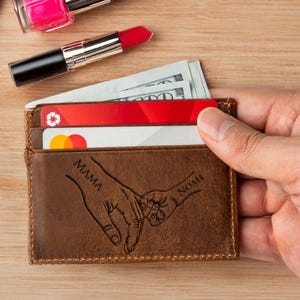 mother's day Wallet, Pop Up Credit Card Wallet, Unisex Wallet Personalized Card Holder Ultra Slim Leather Men's Wallet, Women Wallet