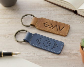 God Is Greater Than The Highs and Lows Keychain - Leather Christian Inspirational Accessory