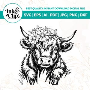 Highland Cow Svg Cute , Highland Cow Svg Bundle Baby Cow Svg, Cow Png, Cricut, Clipart, Cut Files, Highland Cow Clipart,Cricut Cut File