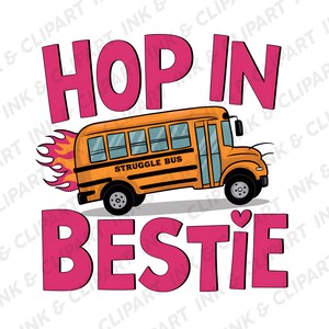 Kampf Bus Hop In Bestie PNG, Trendy PNG, Beliebte PNG, Ental Gesundheit Png, Lustige Angst Png, Viral Girly Png, lustiges Angst T-Shirt für die psychische Gesundheit