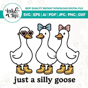 Funny Goose Coquette PNG, Silly Goose on the Loose Sublimation Design,Silly Goose on the loose Girly PNG,Coquette Bow, Duck Png,Preppy