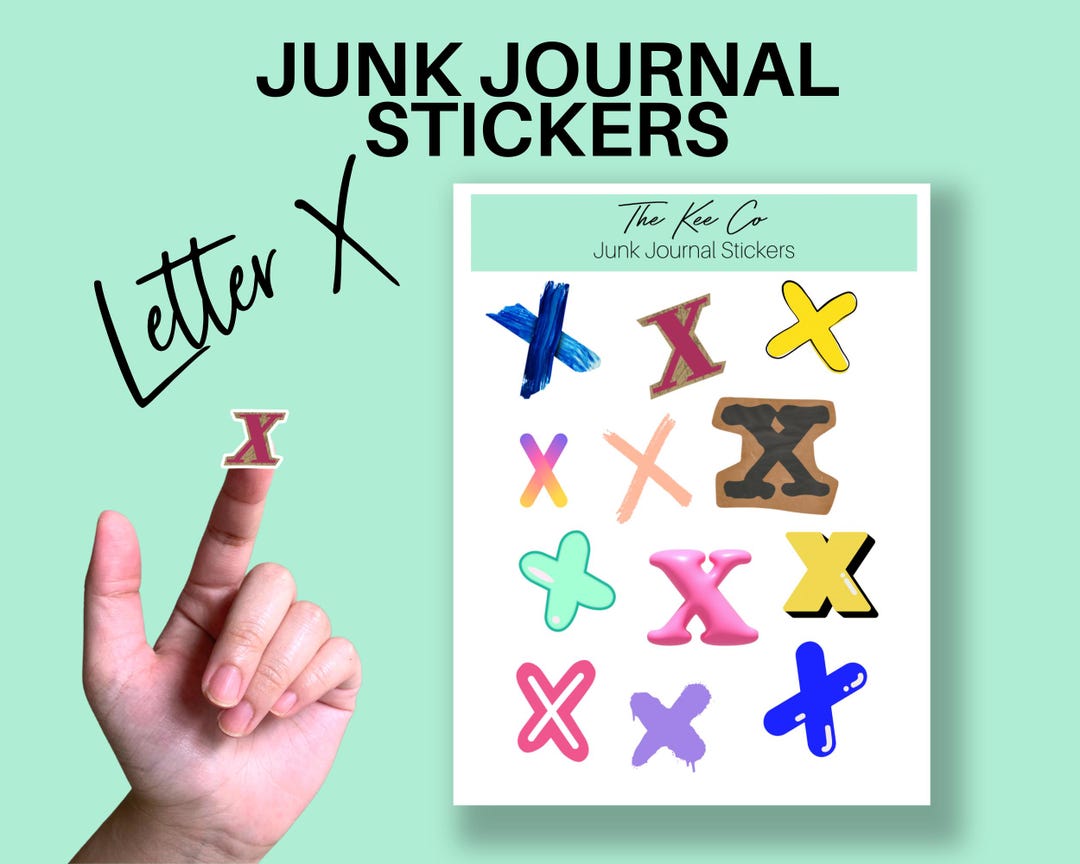 X Alphabet Sticker Sheets Printable Cricut Print and Cut A-Z Letter ...