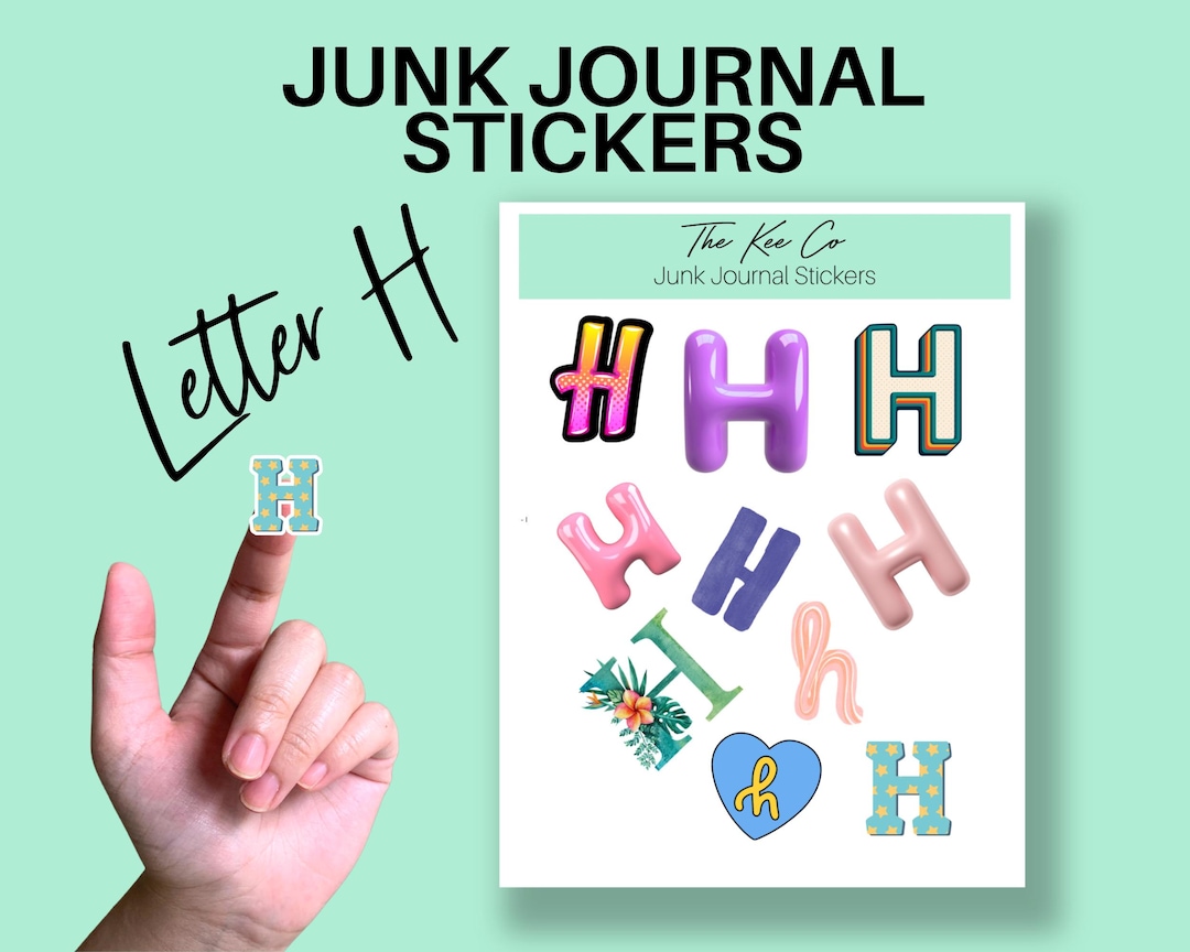 H Alphabet Sticker Sheets Printable Cricut Print and Cut A-Z Letter ...