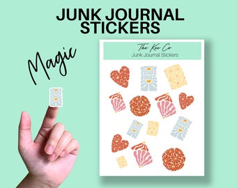 Flower Power Printable Cricut Print and Cut Stickers for Junk Journaling, Scrapbooking & Planners Digital Sticker Download