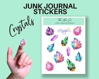 Magic Crystals Printable Cricut Print and Cut Stickers for Junk Journaling, Scrapbooking & Planners Digital Sticker Download