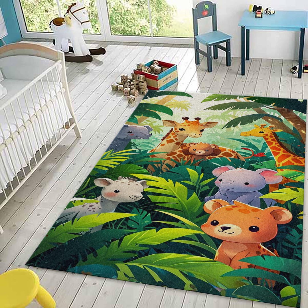 Safari Animal Rugs, Safari Jungle, Safari Rug for Nursery, Safari ...