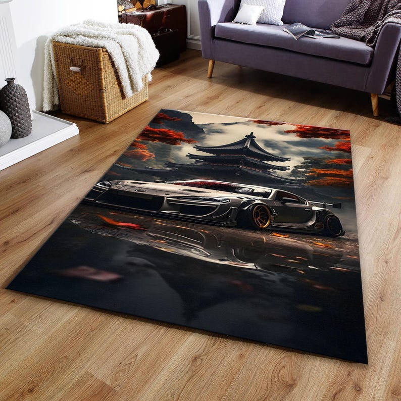 Sports Car Rug,toyota Supra,tuning Car Rug, Living Room Rug,teen Room ...