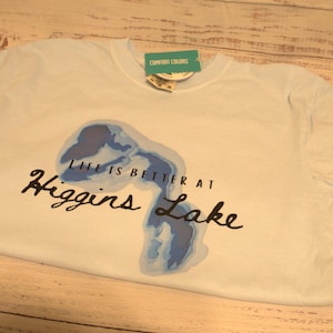 Up North Higgins Lake Michigan T-Shirt Comfort Colors