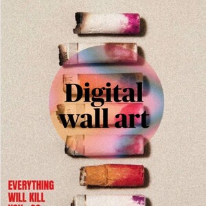 cigarettes wall art , wall art print, digital print, cigarettes poster, digital download , by BettyXDesign