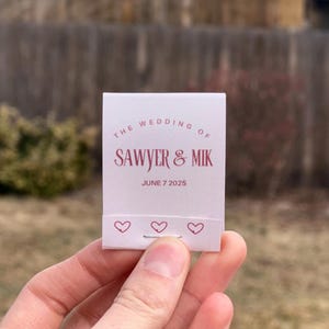 Trendy Matchbook Favor Template Digital | Unique Gift, Personalized Matchbox for Wedding, Tomato Hand Drawn Illustrations Customizable