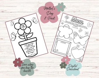 Mother's Day Coloring Pages: Bible Verse Activity (Digital Download)