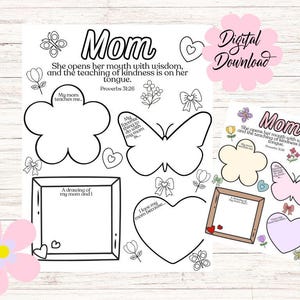 Mother&#39;s Day Coloring Page: All About My Mom Keepsake (Digital Download)