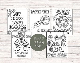 Christian Coloring Pages: Faith-Based Bible Activities (Digital Download JPEGs)
