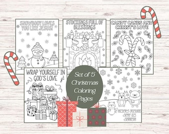 5 Christmas Coloring Pages: Faith-Based Bible Fun, Christian Coloring Sheets
